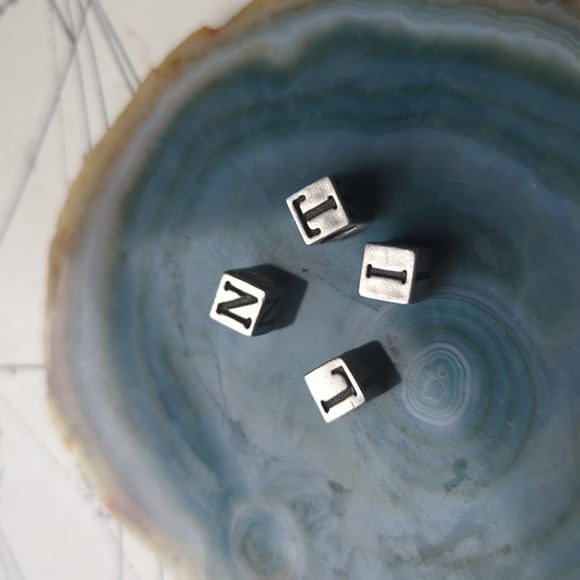 Sterling silver 1990s baby block beads - Picture 4 of 6